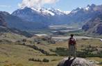 A fantástica paisagem do Parque Nacional Los Glaciares, durante a trilha da Loma del Pliegue Tumbado, perto de El Chaltén, na patagônia argentina